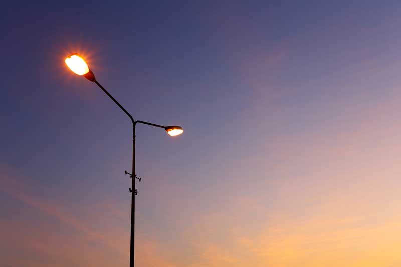 Streetlights at dusk