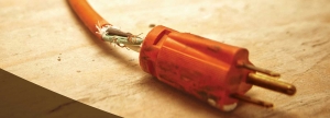 Frayed electrical cord