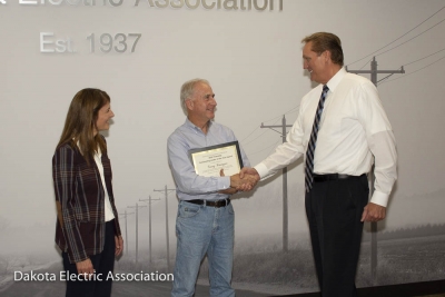 man receiving an award