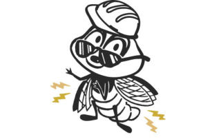 bumble bee in a hard hat